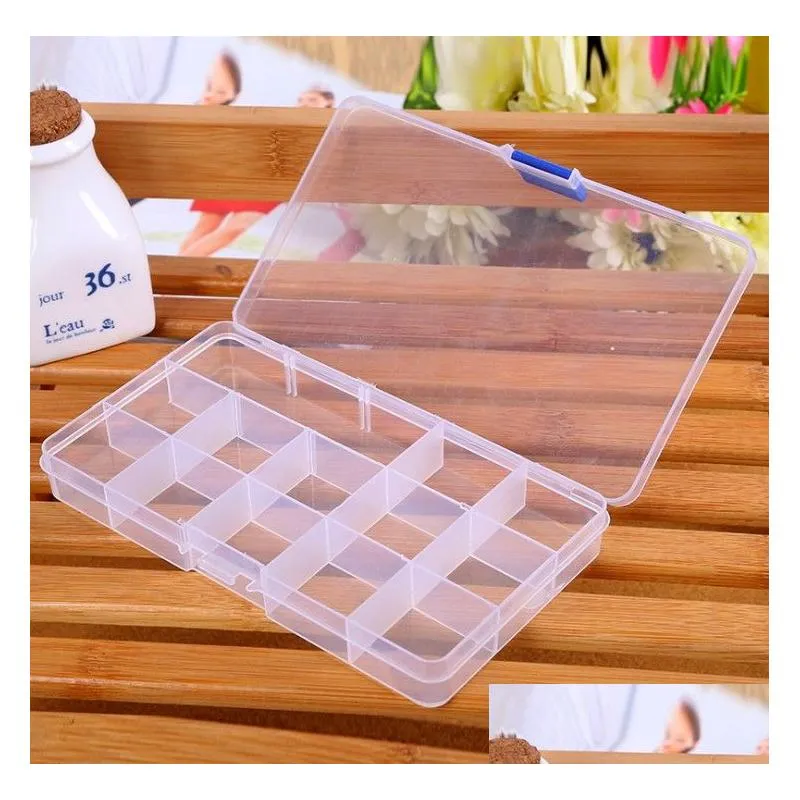 15 Grid Transparent Bead Organizer Box With Adjustable Slots For Jewelry,  Earrings, And Toys Drop Delivery Bhg Cube Storage Solution From Sport_1,  $0.75